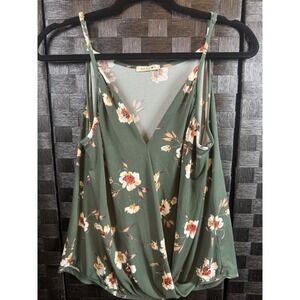 Beacon Niomie Surplice Knit Tank Olive Size Large